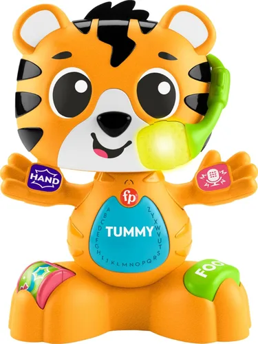 Fisher-Price Juguete de aprendizaje para bebés Link Squad Bop & Groove Tiger con música y luces para mayores de 9 meses, compatible solo con