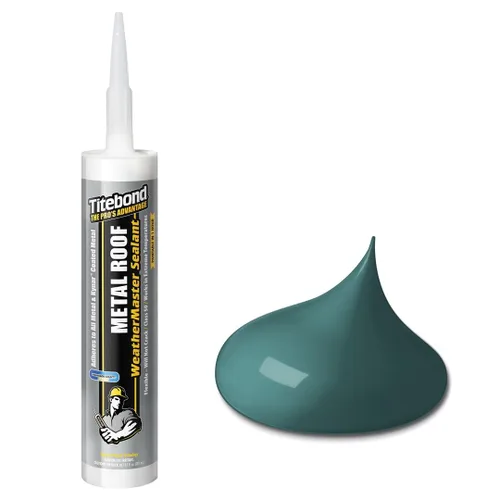 Titebond WeatherMaster - Sellador de techo de metal, color verde – Calafateo de polímero premium para aluminio, cobre, acero galvanizado y metales
