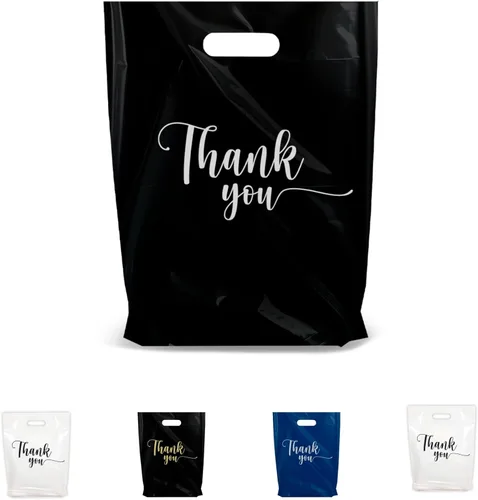 BOLSAS DE TIENDA DE MERCANCÍAS DE AGRADECIMIENTO, diferentes tamaños 9"x12", 12"x15", 15"x18" 1.25 Mil. PAQUETES de 100/200/500 Bolsas de Productos