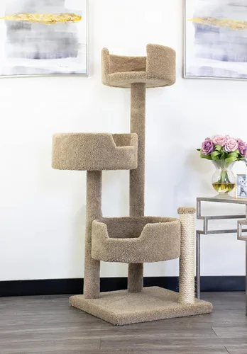 Miniatura 11 de New Cat Condos Árbol para gatos de madera real y alfombrado