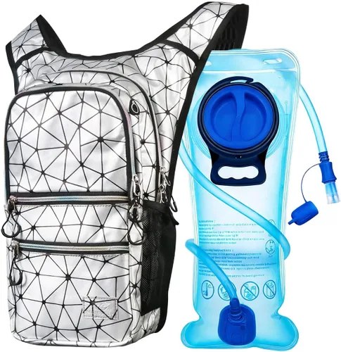 Miniatura 10 de Mothybot Paquete de mochila de hidratación, mochila de agua de 20 litros incluida, bolsa de hidratación de 2 litros, esencial para festivales