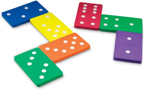 Learning Resources Dominó de espuma jumbo - Juegos de mesa, manipuladores matemáticos, conteo y resolución de problemas, habilidades de patronado,