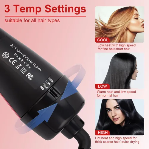 Miniatura 5 de Cepillo Secador Alisador, Desenredante Alisado Suavizante en Un Solo Paso, Reduce el Encrespamiento y Da Más Brillo para Cabello Liso y Recto