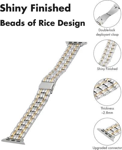 Miniatura 3 de Compatible con Apple Watch Band de 1.772 pulgadas, 1.732 pulgadas, 1.654 pulgadas, 1.614 pulgadas, 1.575 pulgadas, 1.496 pulgadas, para mujer
