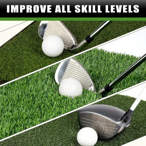 Miniatura 3 de CHAMPKEY Alfombrilla profesional de golf Tri-Turf Alfombrilla de práctica de goma resistente ideal para entrenamiento en interiores y exteriores