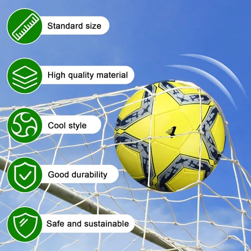 Miniatura 4 de Lunmon 18 pelotas de fútbol con 4 bombas, pelotas de fútbol deportivas, tamaño oficial, fútbol para interiores y exteriores, para niños