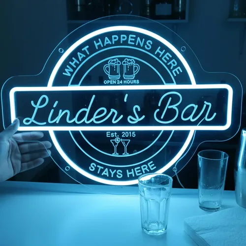 Miniatura 15 de Letrero de barra de neón personalizado para bar en casa, hecho a mano, regulables, personalizables, barras de neón 3D, letrero de luz de cerveza