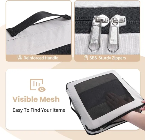 Miniatura 5 de Juego de 8 juegos6 juegos4 cubos de compresión para viajes, artículos esenciales ligeros de viaje para vacaciones, accesorios de viaje para maleta
