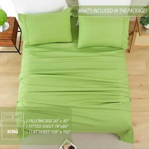 Miniatura 6 de Whitney Home Textile - Juego de sábanas tamaño King, sábanas de microfibra suaves de hotel tamaño King, bolsillo extra profundo, juegos de sábanas