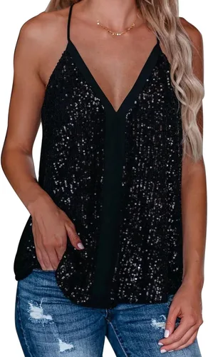 Miniatura 2 de FEKOAFE Camisetas sin mangas con cuello en V para mujer, estilo casual, holgadas, sin mangas