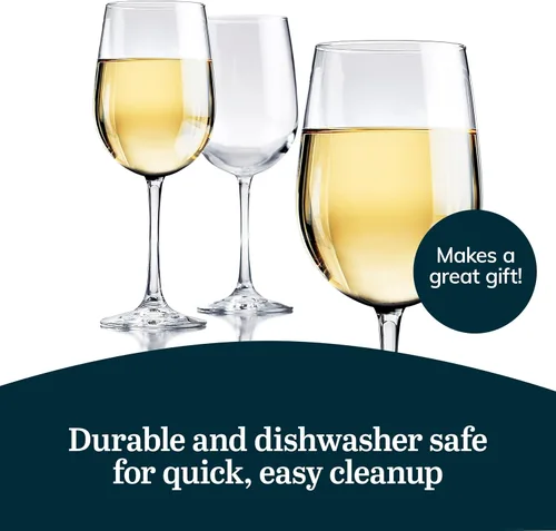 Miniatura 5 de Libbey Vina Juego de 6 copas de vino blanco, 540 ml elegantes, copas de lujo para beber, copas de vino con tallo para bodas, cumpleaños, fiestas