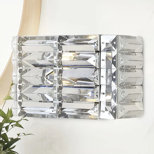 Miniatura 5 de JONATHAN Y Lámpara de tocador moderna de cristal cromado de 10 pulgadas, aplique de pared LED para baño, 1 lámpara para espejo, iluminación