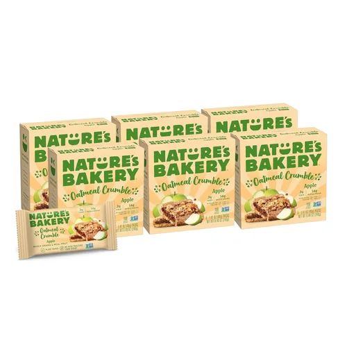 Miniatura 18 de Nature's Bakery Barras de desmoronamiento de avena, manzana, fruta real, veganas, sin OMG, barra de desayuno, 1 caja con 6 paquetes, 6