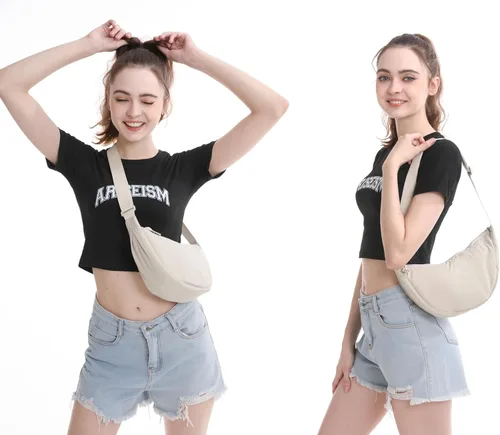 Miniatura 2 de Bolso cruzado de nailon Crescent para mujeres y hombres, riñonera, bolsa cruzada de bola de masa ligera, bolsa de viaje