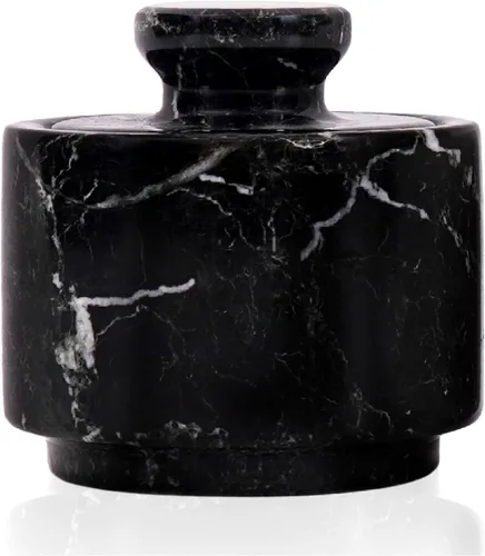 Miniatura 11 de MARBLOUS KRAFTS Bodega de sal de mármol con tapa, soporte de sal marinara de 3 pulgadas para mostrador, caja de sal y recipiente de sal de piedra