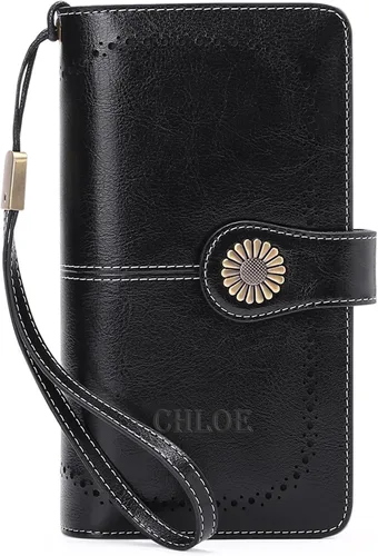 Miniatura 8 de Cartera de pulsera personalizada, carteras con nombre grabado personalizado con bloqueo RFID, gran capacidad, cartera de mano para tarjetas
