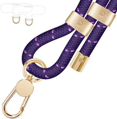 Miniatura 9 de UKON Cordón para teléfono celular, cordón bandolera y correa de muñeca, hebilla de metal premium con dijes para teléfono con 2 parches de correa