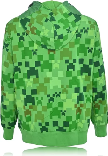 Miniatura 2 de Minecraft Sudadera con capucha para niños, diseño de cara de enredadera negra y verde, sudadera