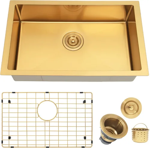 Miniatura 16 de Kitsitchen Fregadero de cocina para autocaravana, calibre 16, T304S, fregaderos de cocina de acero inoxidable para montaje inferior, fregadero