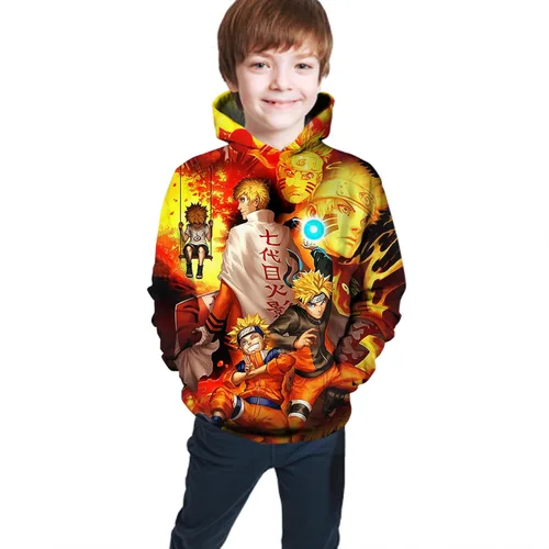 Miniatura 3 de Oboiti Sudadera con capucha de anime 3D, sudadera con capucha de bolsillo grande para niños y niñas