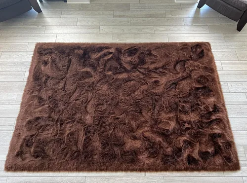 Miniatura 11 de LAMBZY Elegante y sofisticada alfombra rectangular de piel de oveja (beige, 2 x 3 pies)
