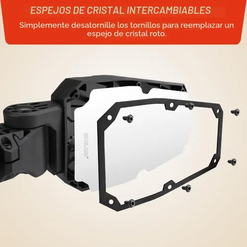 Miniatura 6 de SHEJISI Espejos laterales UTV, espejo UTV plegable y restablecimiento automático en caso de colisión, se adapta a barras antivuelco de 1.5 a 2