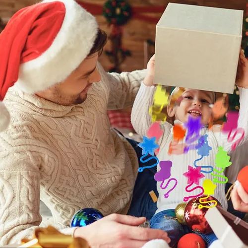 Miniatura 7 de 42 piezas de juguetes de manos adhesivas de Navidad para niños y niñas, estilos de Navidad, juguetes elásticos para rellenos de calcetines