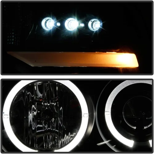 Miniatura 7 de ACANII - Focos con anillo LED halo negro para Ford F150, proyectores, faros delanteros, lado del conductor y del pasajero