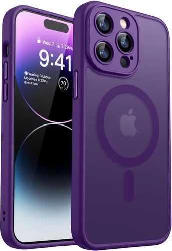 Miniatura 32 de CANSHN Funda magnética compatible con iPhone 17 Pro, mejorada [protección completa de la cámara] [compatible con Magsafe] [mate translúcido] funda