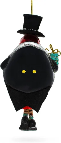 Miniatura 8 de Adorno navideño de cristal con diseño de pingüino en sombrero negro