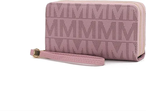Miniatura 79 de MKF Collection Mia K - Cartera de pulsera para mujer, pequeña cartera de cuero vegano para tarjetas de crédito con cremallera y bolsillo