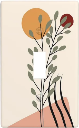Miniatura 88 de Cubierta decorativa para interruptor de luz de eucalipto tostado, placa de pared de doble palanca, acuarela, hojas marrones, planta con cubierta