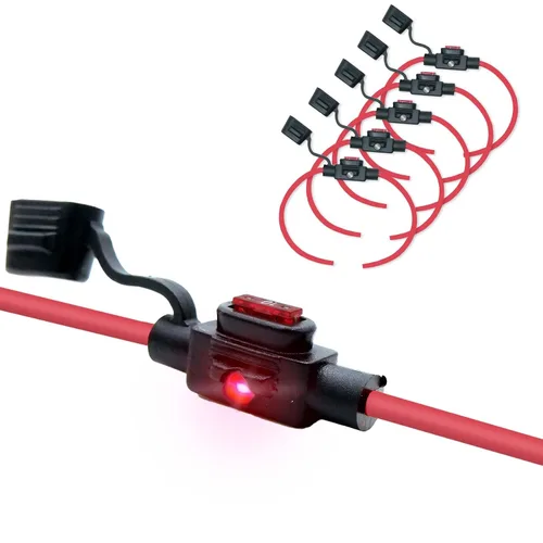 Miniatura 16 de Paquete de 5 resistentes al agua, IP67, portafusibles ATO/ATC en línea, 12 AWG para automóviles, marinos