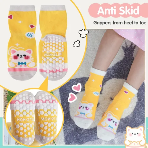 Miniatura 3 de 12 pares de calcetines antideslizantes de algodón para bebés, niños y niñas