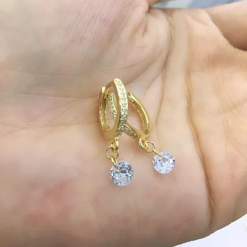 Miniatura 3 de Adabele SS89-2 - 4 ganchos redondos de plata de ley chapados en oro amarillo real, 0.630 in (0.63 pulgadas) con circonita cúbica para manualidades