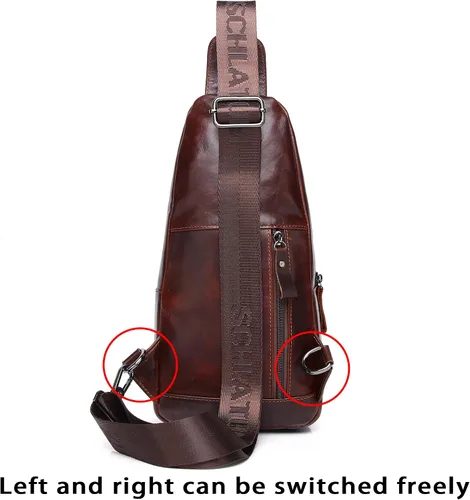 Miniatura 168 de LUKZIJAES Bolso bandolera de cuero genuino para hombre