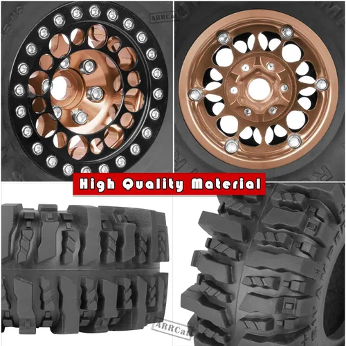 Miniatura 5 de RC 1.9 Beadlock Ruedas y neumáticos para 1/10 SCX10 SCX10 II 90046 SCX10 III AXI03007 SCX10 Pro TRX4 TRX6 Gen7/8 D90 VS4-10 MST CFX RC Crawler Car
