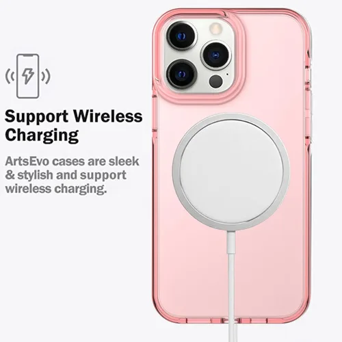 Miniatura 5 de ArtsEvo Diseño transparente a prueba de golpes para iPhone 13 Pro Max, protección certificada contra caídas de 6.6 pies, bordes elevados que