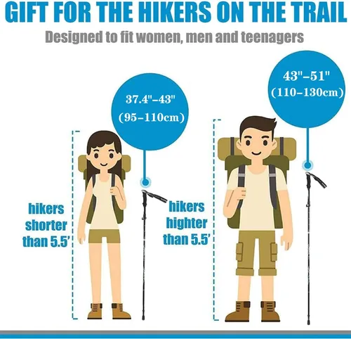 Miniatura 8 de Bastones de trekking – 1 pieza deportiva de aluminio 7075 anti choque caminata senderismo bastón, ultraligero Alpenstock, ajustable rápido, poste