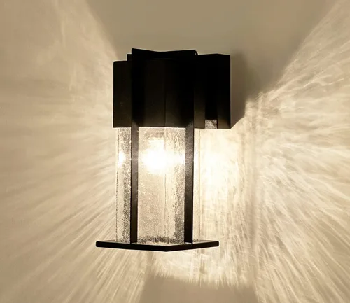 Miniatura 3 de Lámpara de pared del atardecer al amanecer, moderna iluminación de pared al aire libre con cristal agrietado, lámpara de montaje en pared exterior