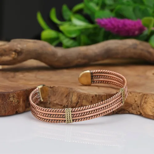 Miniatura 7 de Handmade Elegant Copper Bracelet for Women - Pure Copper Bracelet for Pain Relief and Stress Relief - Adjustable Entwisted Copper Bracelet to Fit