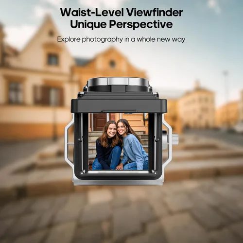 Miniatura 3 de Cámara digital mini retro de CHUZHAO - Cámara vintage estilo TLR de punto y disparo con enfoque automático para vlogging, compacta y portátil