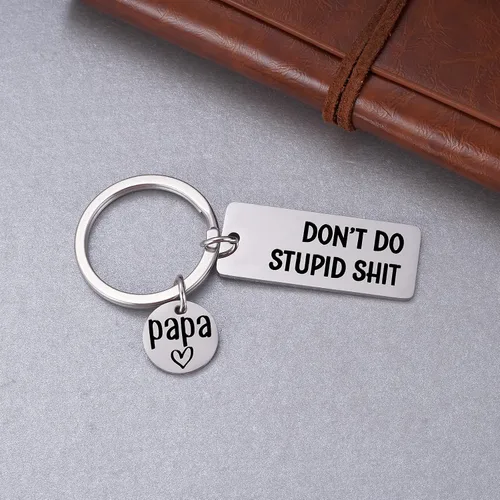 Miniatura 2 de Llavero con texto en inglés Mother to Kids Don't Do Stupid Stupid Stupid St para adolescentes, hija, hijo, graduación, San Valentín, regalos de mamá