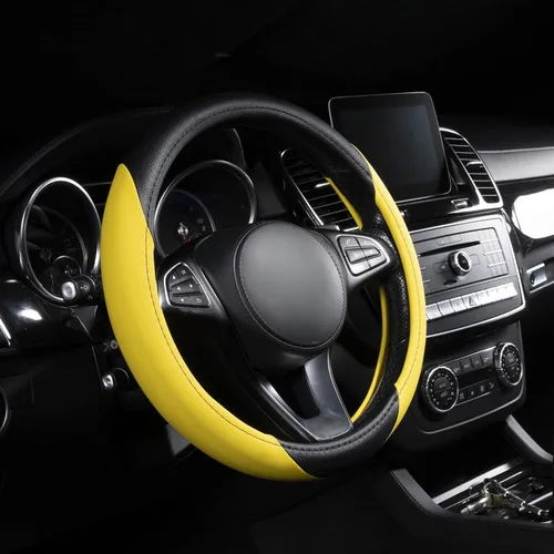 Miniatura 27 de Lord Autofashion - Funda para volante, piel sintética, interior de goma antideslizante, comodidad para todas las estaciones, 14.5-15 pulgadas