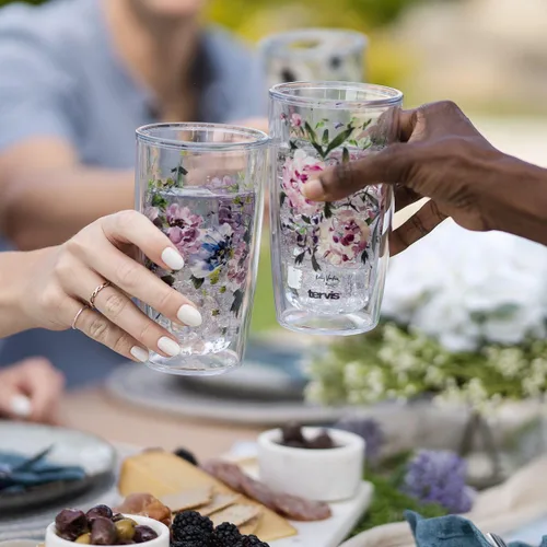 Miniatura 3 de Tervis Kelly Ventura Floral Vista Collection - Vaso aislado de doble pared hecho en Estados Unidos mantiene las bebidas frías y calientes, 16 onzas