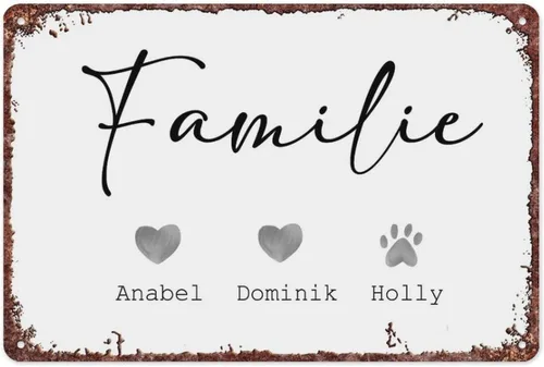 SXUZUSF Family Idea Family Picture Poster Retro Tin Metal Sign For Home Room Hallway Bathroom Office Wall Decoration Size Is 12x8 Inch