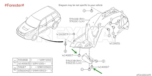 Miniatura 6 de Rexka 25 piezas de 0.394 in de agujero para parachoques de motor para guardabarros y rejillas compatibles con Subaru 909140007 Baja Forester Impreza
