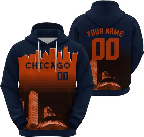 Miniatura 24 de Custom Football Hoodies City Night Skyline Personalized Sweatshirt Name Number Fan Gift Pullover for Men Women Youth