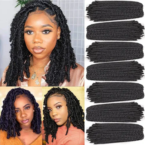 Miniatura 44 de Xtrend - Cabello trenzado de ganchillo con rizos de resorte, color rojo cobrizo, 12 pulgadas, para rizos de mariposa de imitación, extensiones