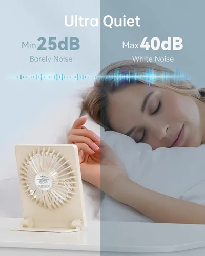 Miniatura 6 de TriPole - Ventilador de escritorio mini portátil recargable, ultra silencioso, pequeño de 4.5 pulgadas, para viajes personales con inclinación